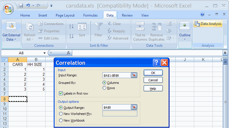 Regression Chart In Excel 2007