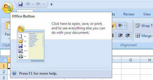 ms excel ribbon